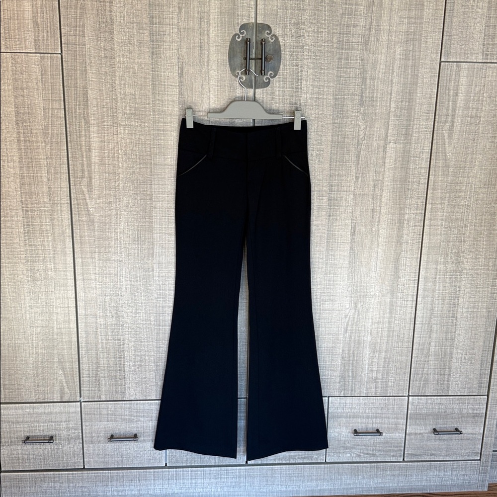 Alice + Olivia‎ Faux Leather Trim Wide Leg Pants